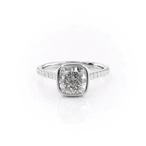 Cushion Solitaire Bezel Pavé
