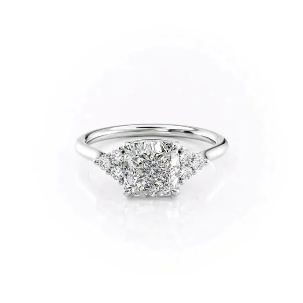 Cushion Solitaire Cluster Large