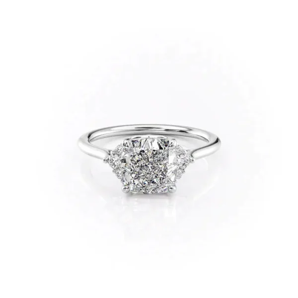 Cushion Solitaire Cluster Small