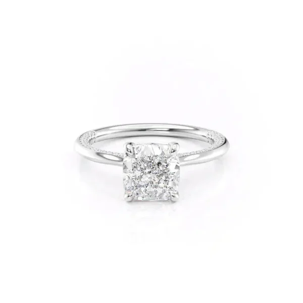 Cushion Solitaire Edge Pavé