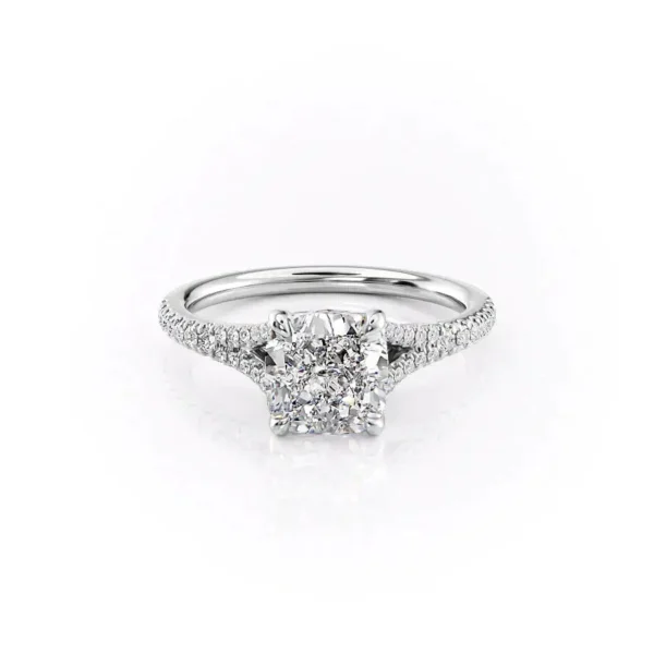 Cushion Solitaire Split Pavé