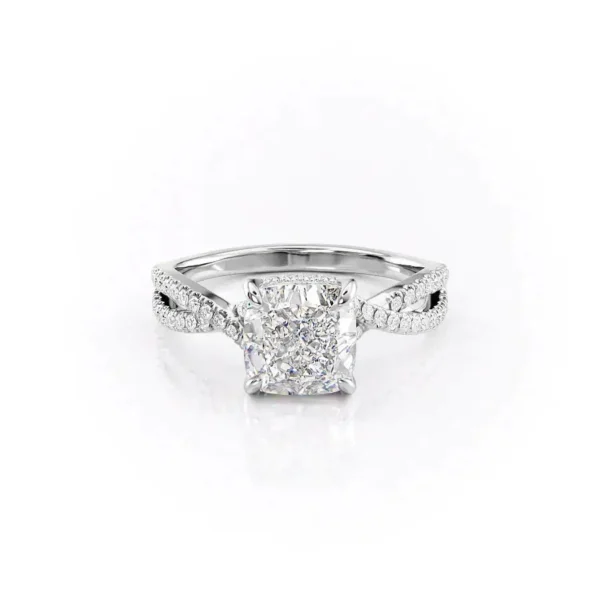 Cushion Solitaire Twisted Pavé