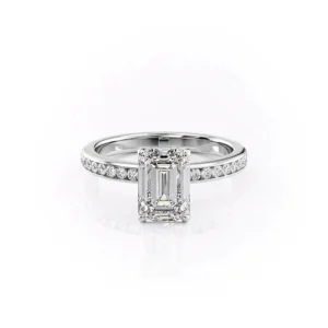Emerald Solitaire Hidden Halo Channel Pavé