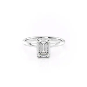 Emerald Solitaire Hidden Halo Knife Edge