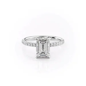 Emerald Solitaire Hidden Halo Pavé Large