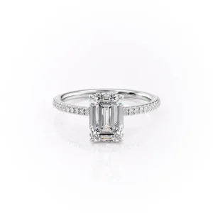 Emerald Solitaire Hidden Halo Pavé Medium