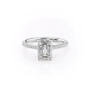 Emerald Solitaire Pavé Cathedral