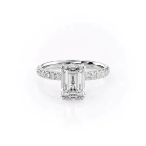 Emerald Solitaire Pavé Large