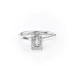 Emerald Solitaire Pavé Prongs