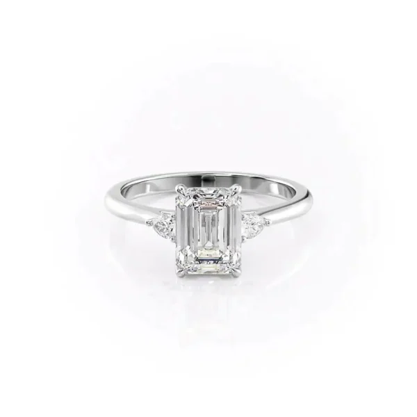 Emerald Three Stone Pear Small