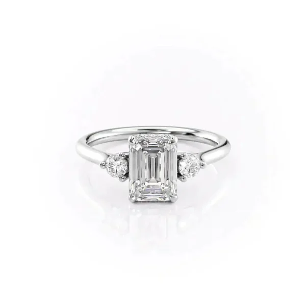 Emerald Three Stone Round