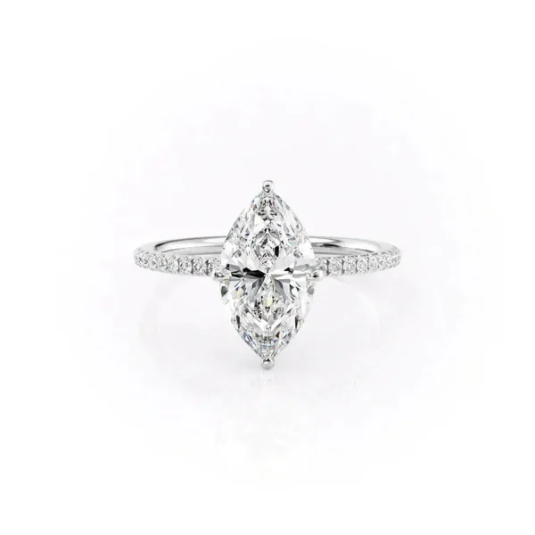 Marquise Solitaire 4-Prong Pavé