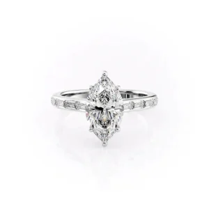 Marquise Solitaire Baguette Pavé Small