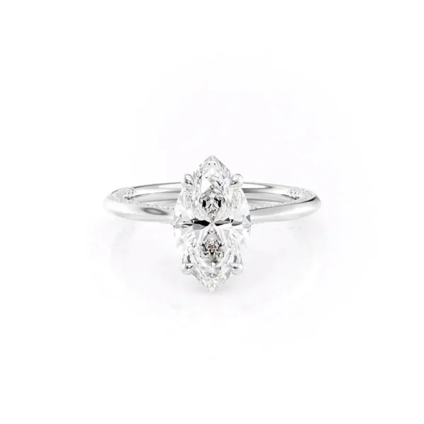 Marquise Solitaire Edge Pavé