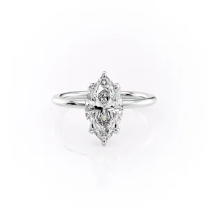 Marquise Solitaire Hidden Halo
