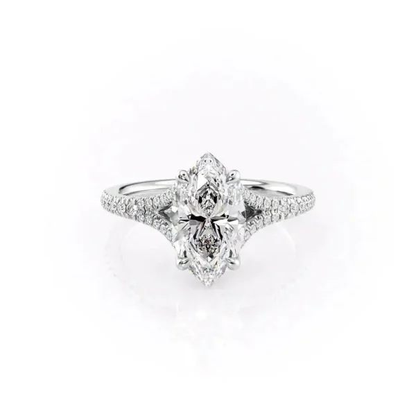 Marquise Solitaire Split Pavé