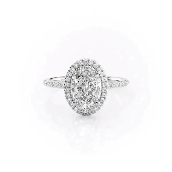 Oval Halo Solitaire Pavé Small