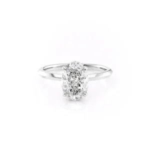 Oval Solitaire Hidden Halo Knife Edge