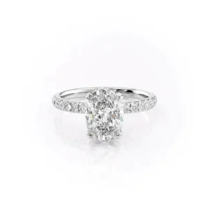 Oval Solitaire Hidden Halo Pavé Large