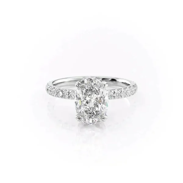 Oval Solitaire Hidden Halo Pavé Large