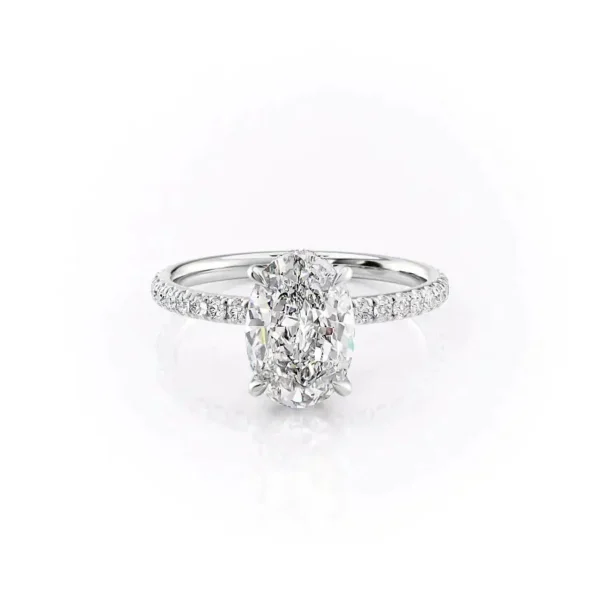Oval Solitaire Hidden Halo Pavé Medium