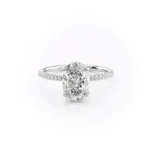 Oval Solitaire Hidden Halo Pavé Small