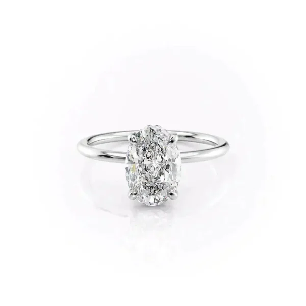 Oval Solitaire Hidden Halo Thin