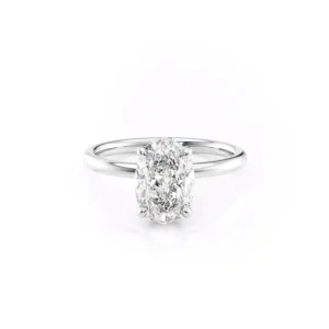 Oval Solitaire Hidden Halo Wide
