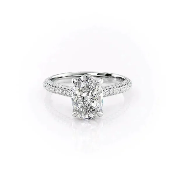Oval Solitaire Micropavé Cathedral