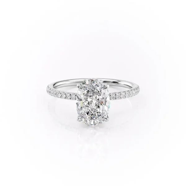 Oval Solitaire Pavé Medium
