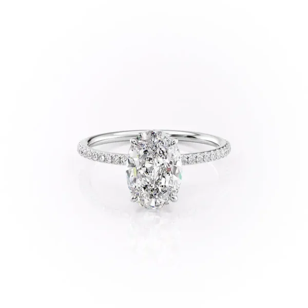 Oval Solitaire Pavé Small