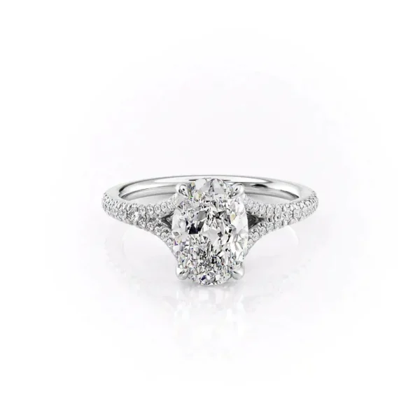 Oval Solitaire Split Pavé