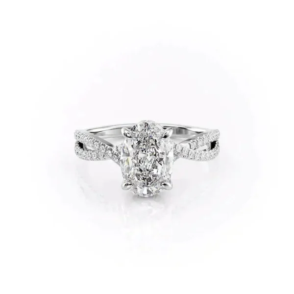 Oval Solitaire Twisted Pavé