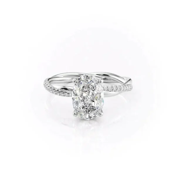 Oval Solitaire Twisted Pavé Half