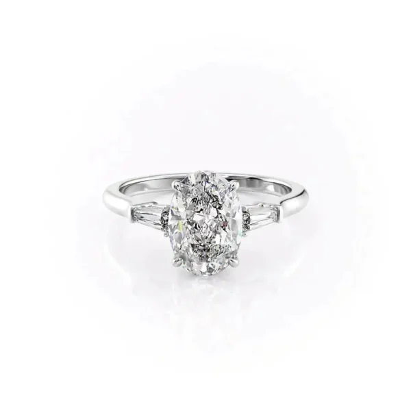 Oval Three Stone Baguette