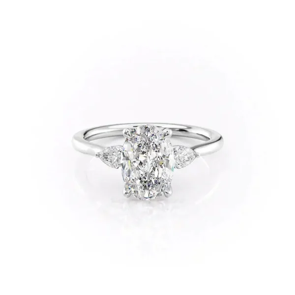 Oval Three Stone Pear Medium