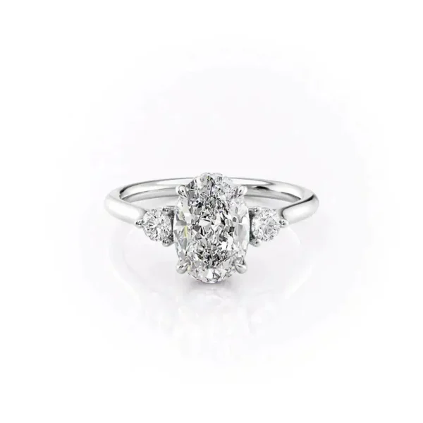 Oval Three Stone Round