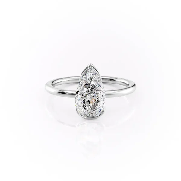 Pear Solitaire Bezel Half