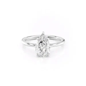 Pear Solitaire Edge Pavé