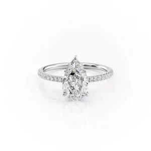Pear Solitaire Pavé Medium