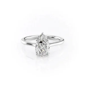 Pear Solitaire Pavé Prongs
