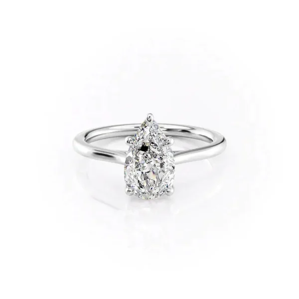 Pear Solitaire Pavé Prongs