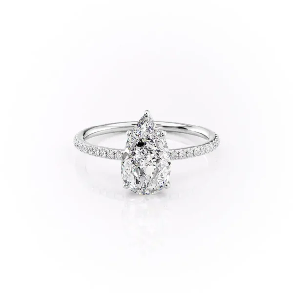 Pear Solitaire Pavé Small