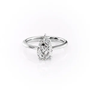 Pear Solitaire Tapered Band