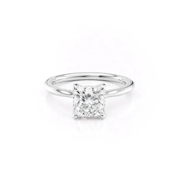 Princess Solitaire Edge Pavé