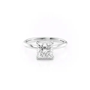 Princess Solitaire Hidden Halo Knife Edge