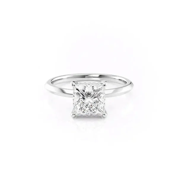 Princess Solitaire Hidden Halo Knife Edge