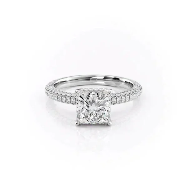 Princess Solitaire Hidden Halo Micropavé