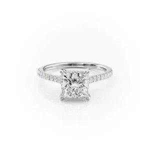 Princess Solitaire Hidden Halo Pavé Cathedral