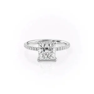 Princess Solitaire Hidden Halo Pavé Medium